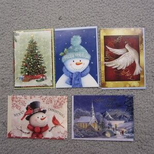 Christmas Cards with Envelopes  set of 5 Holidays